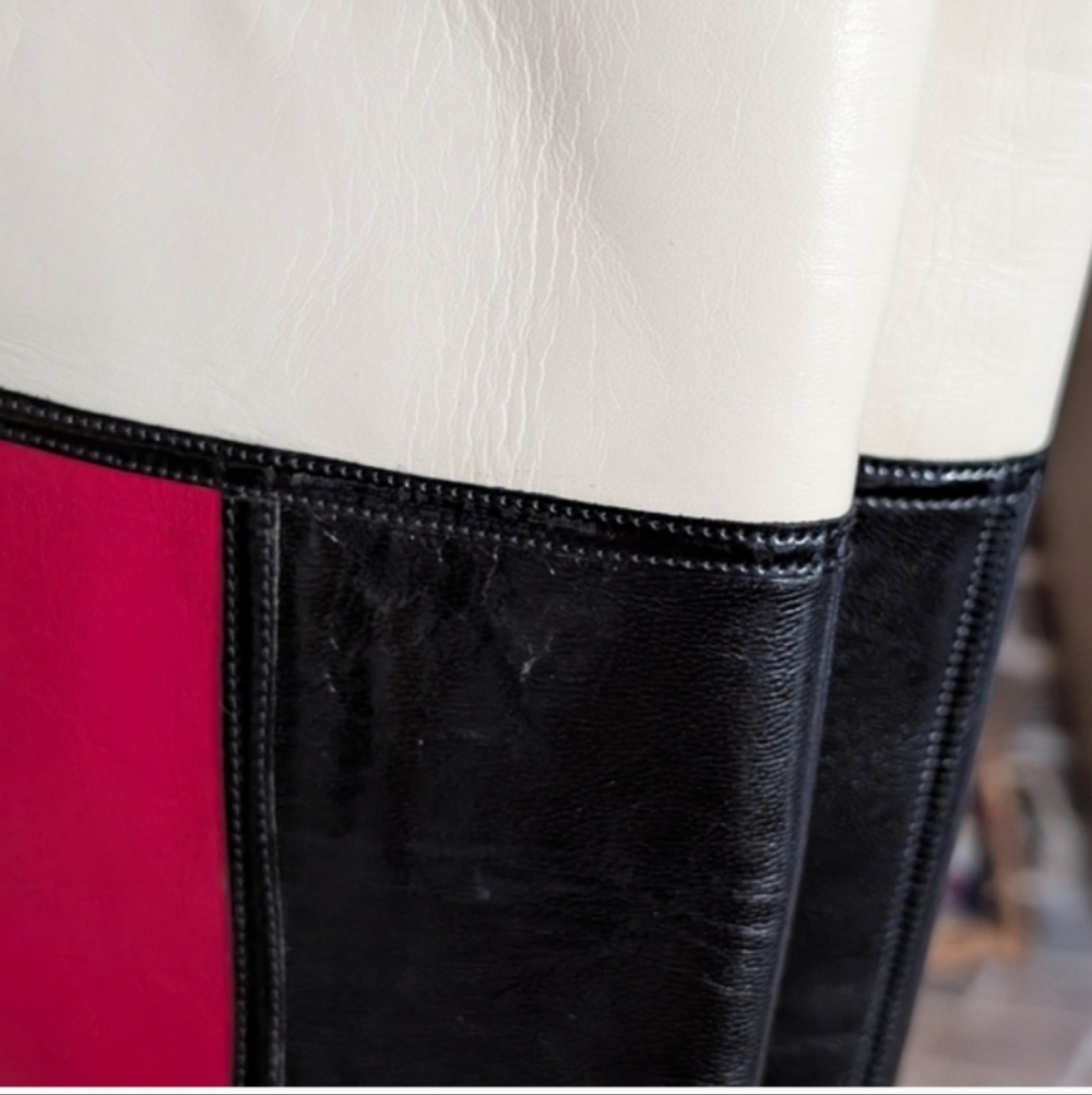 Kate Spade Made In Italy Vintage Leather Black and Red Heeled Boots EUC - Picture 10 of 10